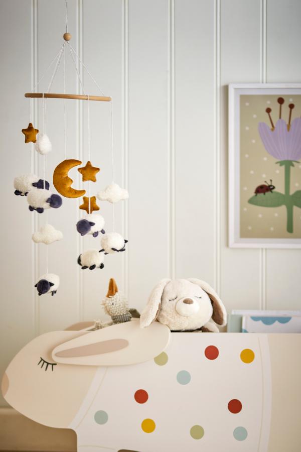 Bloomingville Mini Dolly Mobile, White, Polyester