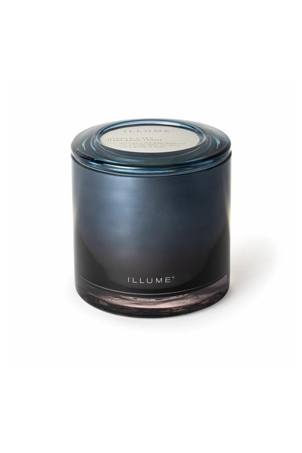 Illume Hidden Lake Statement Glass Candle, Blue,