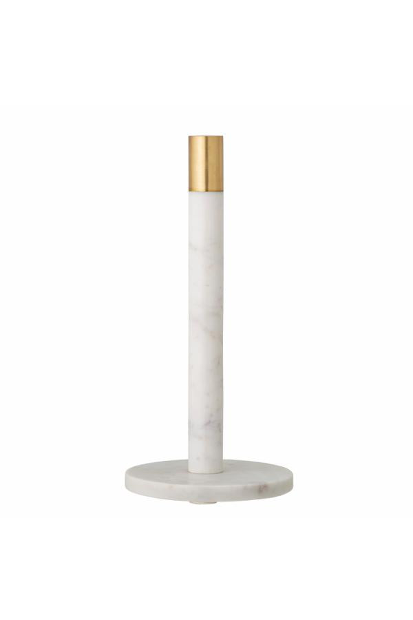 Bloomingville Emira Kitchen Paper Stand, White, Marble
