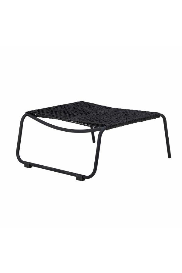 Bloomingville Boel Deck Chair with Stool, Black, Metal