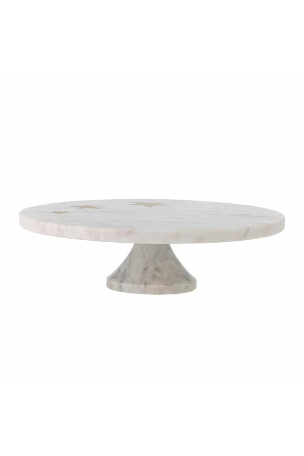 Bloomingville Fenya Star Cake Tray, White, Marble