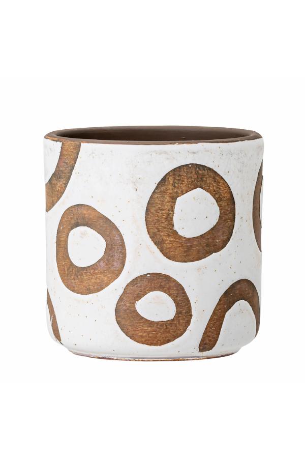 Bloomingville Avo Deco Flowerpot, White, Terracotta