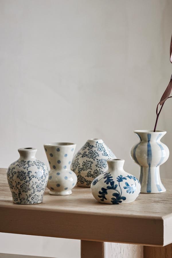 Bloomingville Quinto Vase, Blue, Stoneware
