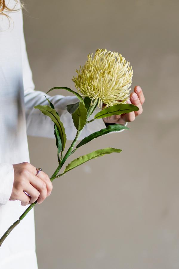 Bloomingville Needle Flower Stem, Yellow, Artificial Flowers