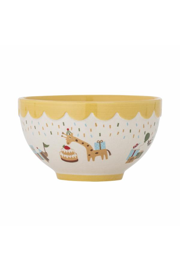 Bloomingville Mini Celebrate Bowl, Yellow, Stoneware