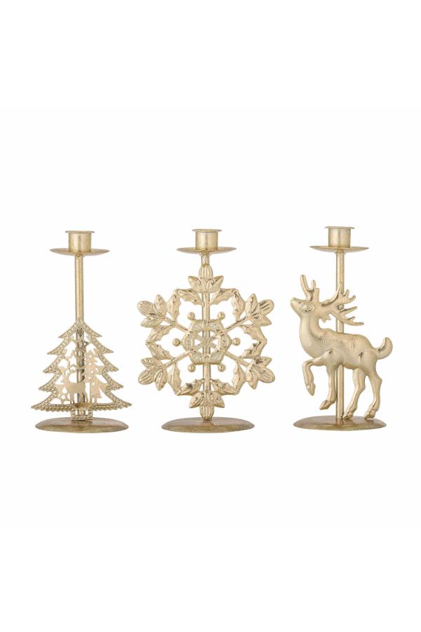 Bloomingville Sauda Candle Holder, Gold, Metal