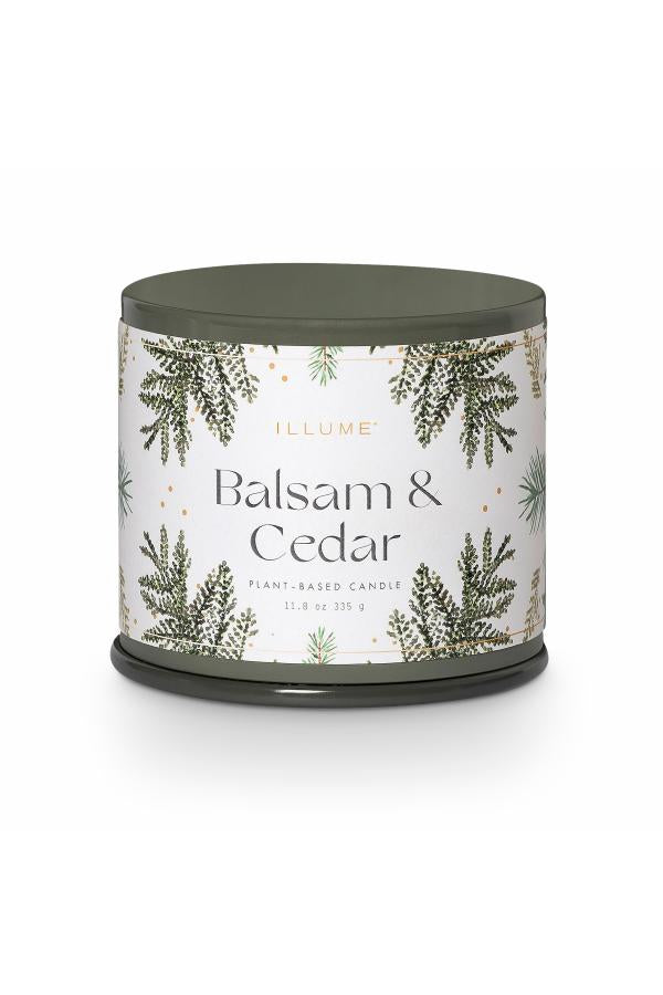 Illume Balsam & Cedar Vanity Tin Candle, Green,