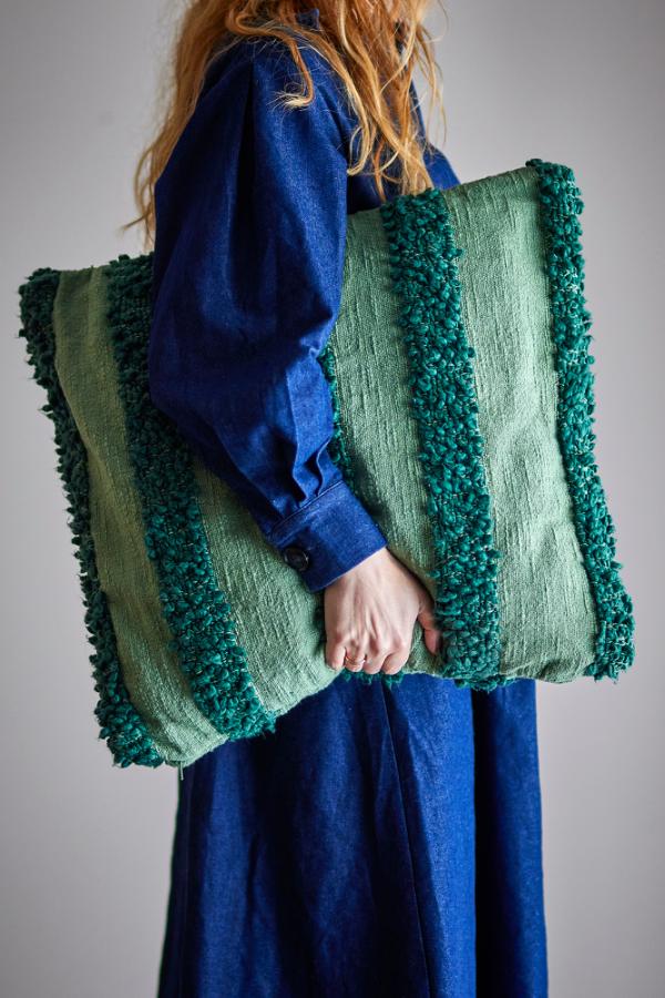 Bloomingville Cory Cushion, Green, Cotton OEKO-TEX®