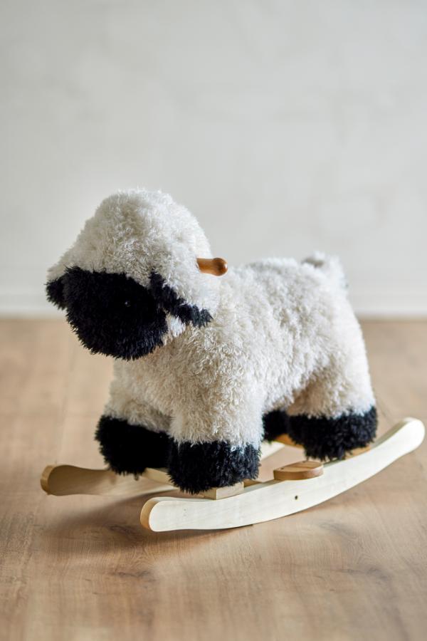 Bloomingville Mini Dolly Rocking Toy, Sheep, White, Polyester