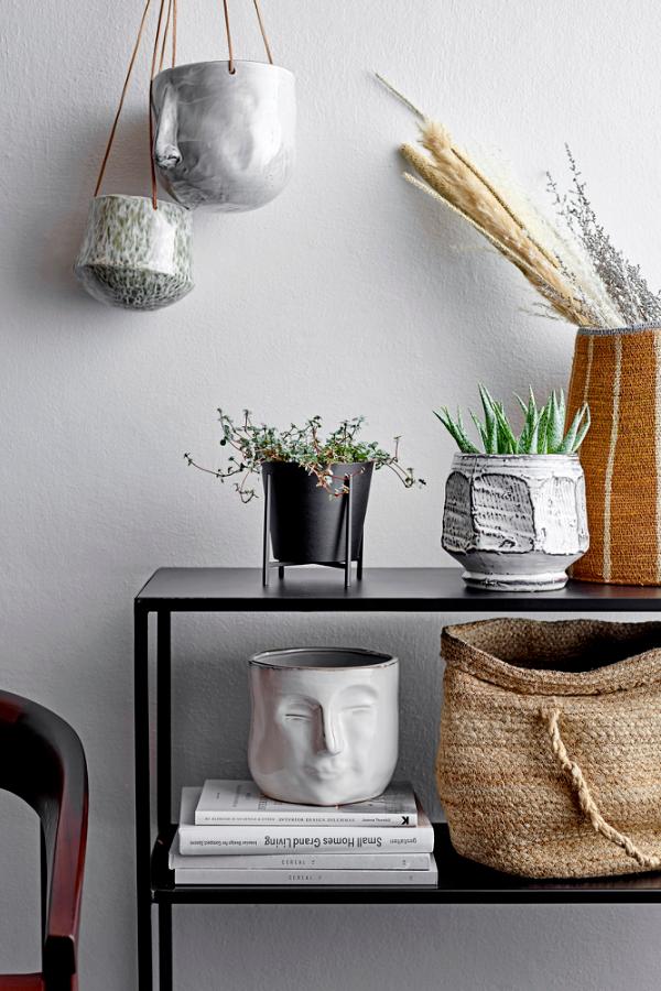 Bloomingville Ileana Flowerpot, Hanging, Grey, Stoneware