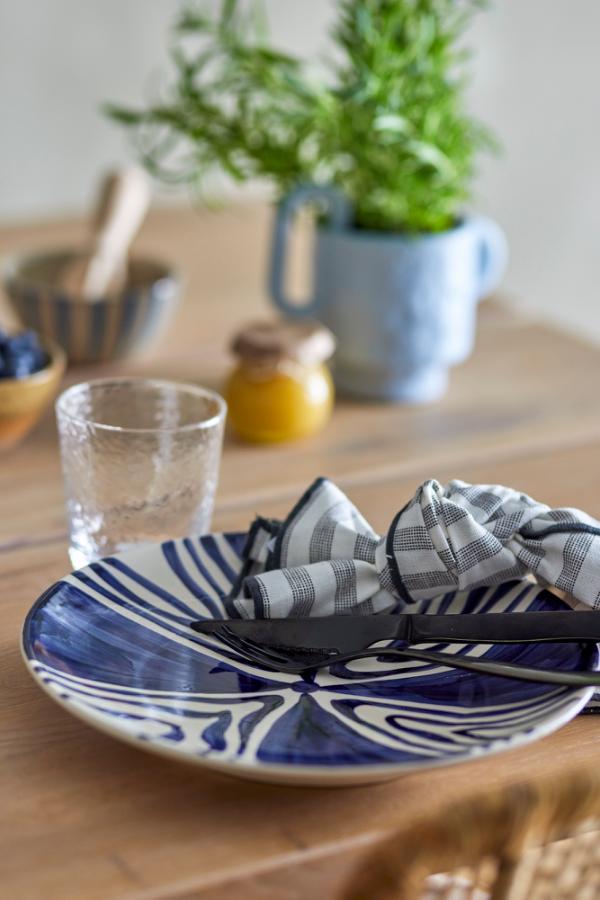 Bloomingville Shama Plate, Blue, Stoneware