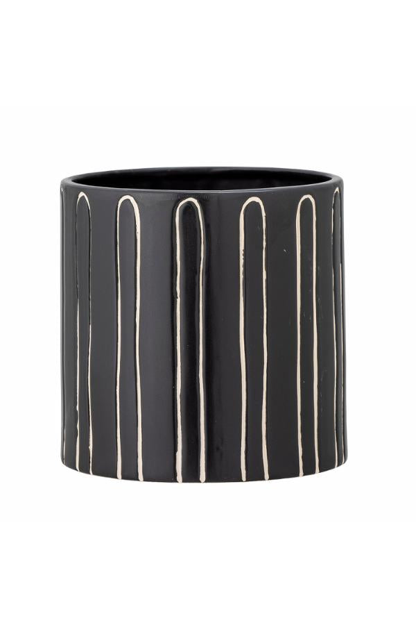 Bloomingville Troy Flowerpot, Black, Stoneware