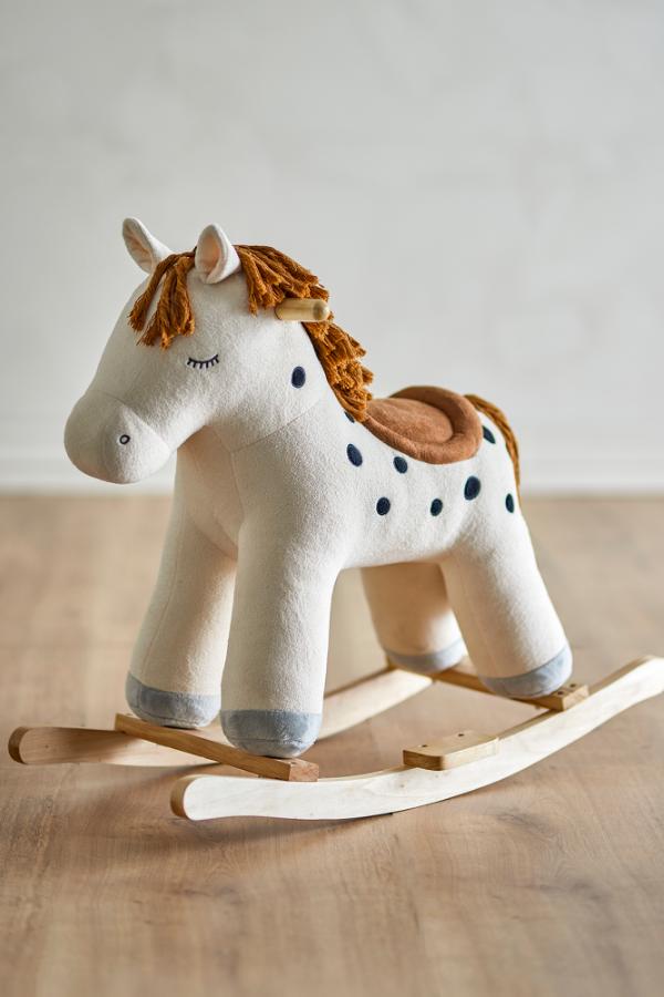 Bloomingville Mini Merlen Rocking Toy, Horse, White, Polyester