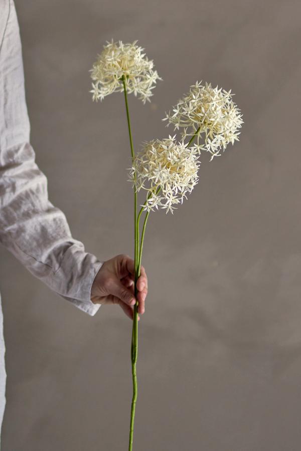 Bloomingville Allium Stem, White, Artificial Flowers