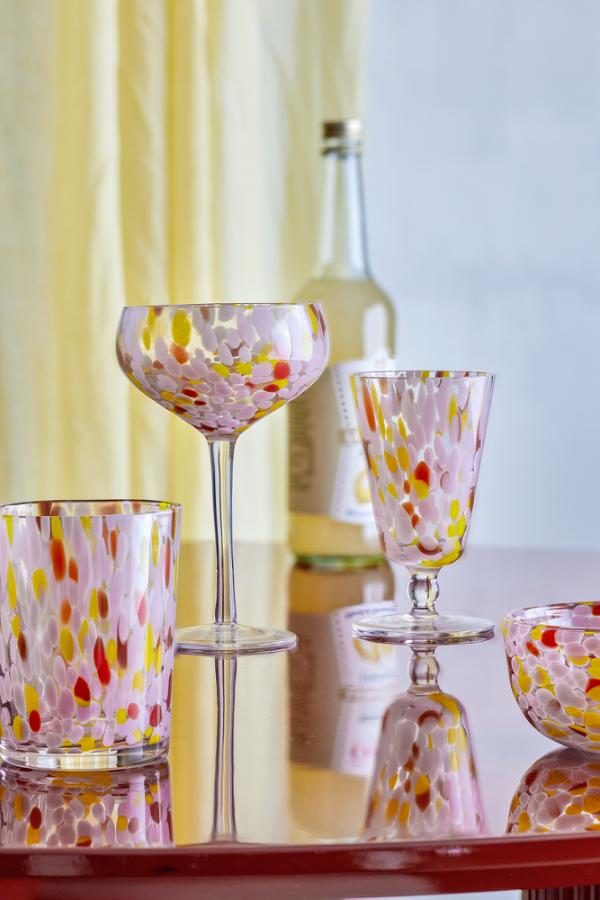 Bloomingville Lilya Cocktail Glass, Rose, Glass