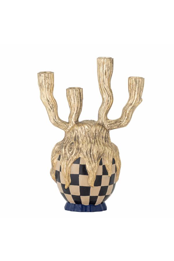 Bloomingville Medusa Candle Holder, Gold, Polyresin