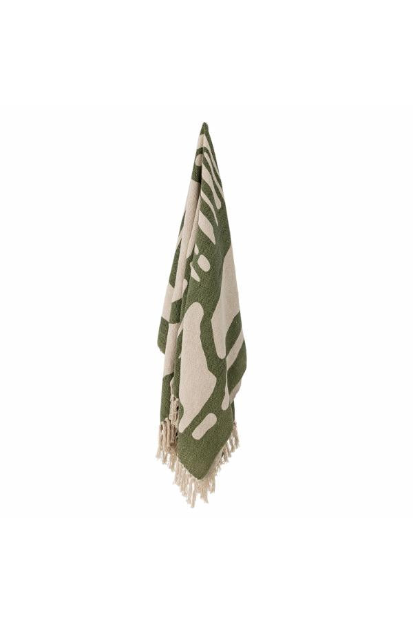 Bloomingville Dalmine Throw, Green, Recycled Cotton