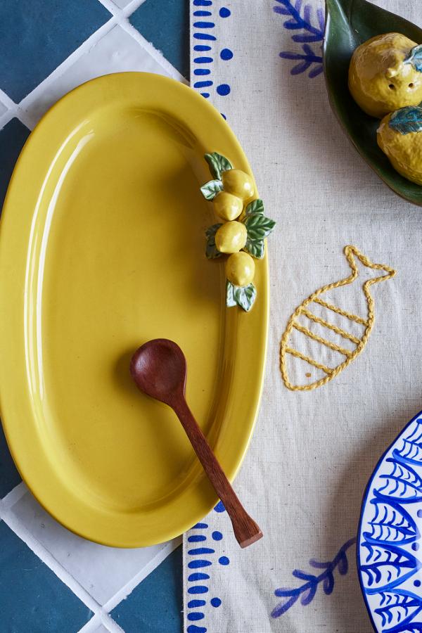 Creative Collection Limone Serving Plate, Yellow, Stoneware