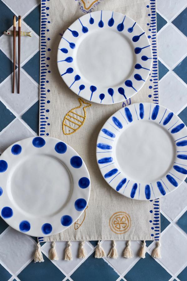 Creative Collection Linora Plate, Blue, Stoneware