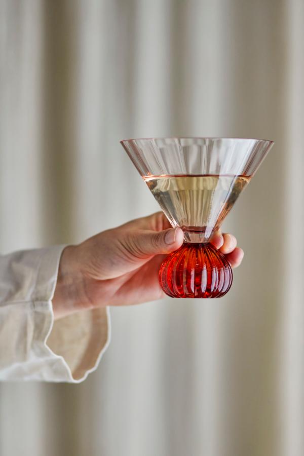 Bloomingville Taurin Cocktail Glass, Rose, Glass