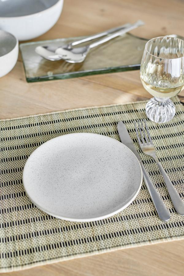 Bloomingville Addison Plate, White, Stoneware