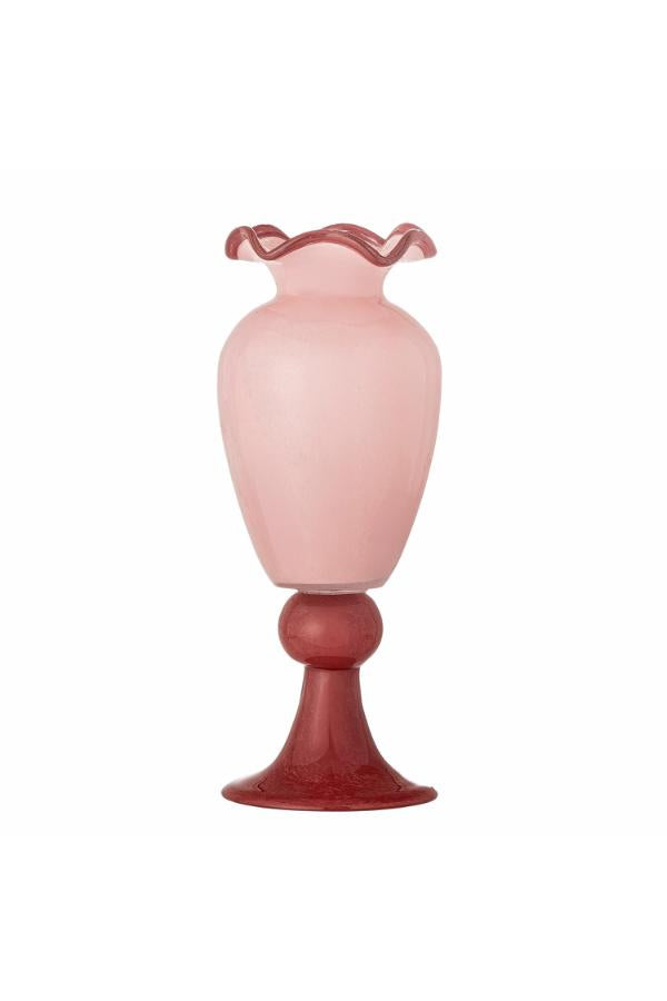 Bloomingville Frills Vase, Rose, Glass