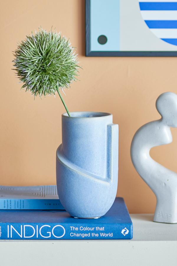 Bloomingville Norbert Vase, Blue, Stoneware