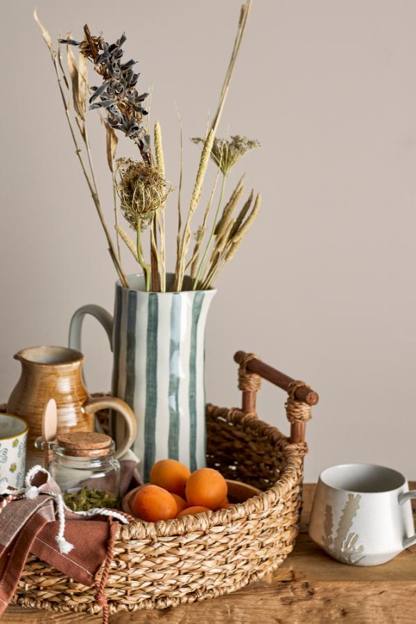 Creative Collection Begonia Jug, Green, Stoneware