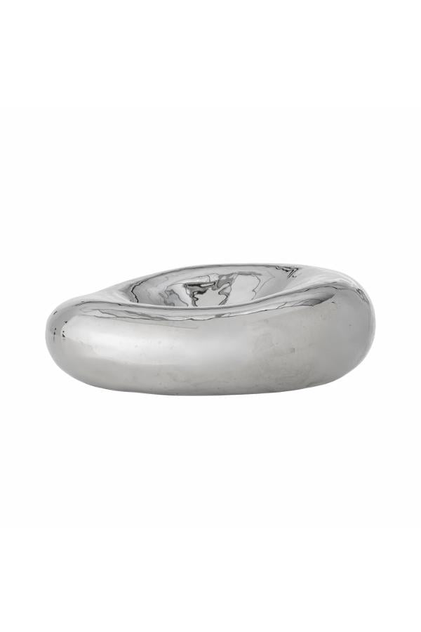 Bloomingville Shine Bowl, Silver, Stoneware
