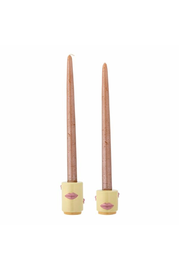 Bloomingville Sassy Candle Holder, Yellow, Stoneware