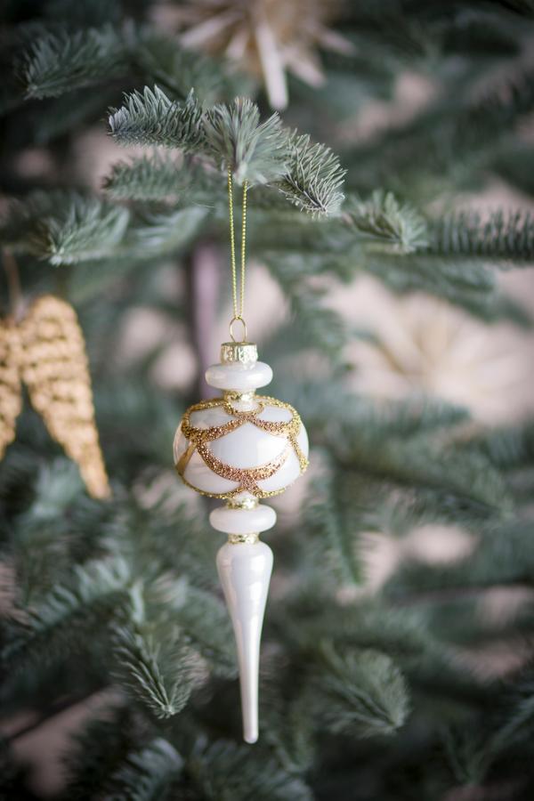 Bloomingville Hisar Ornament, White, Glass
