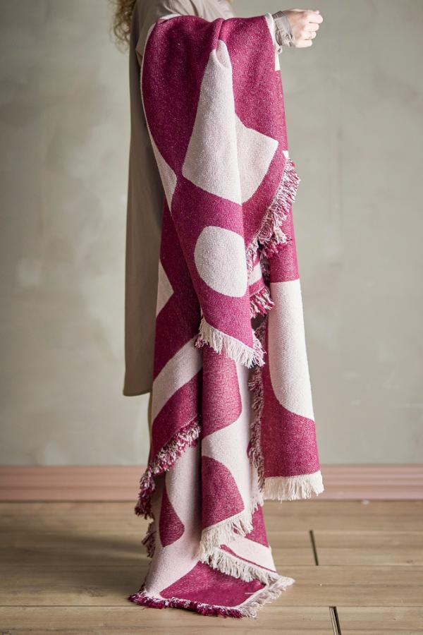 Bloomingville Olica Throw, Red, Recycled Cotton