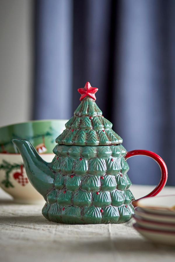 Bloomingville Elvion Teapot w/Teastrainer, Green, Stoneware