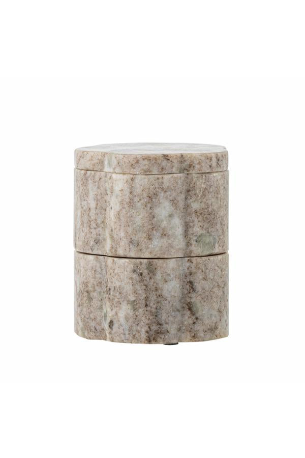 Bloomingville Nezli Jar w/Lid, Nature, Marble