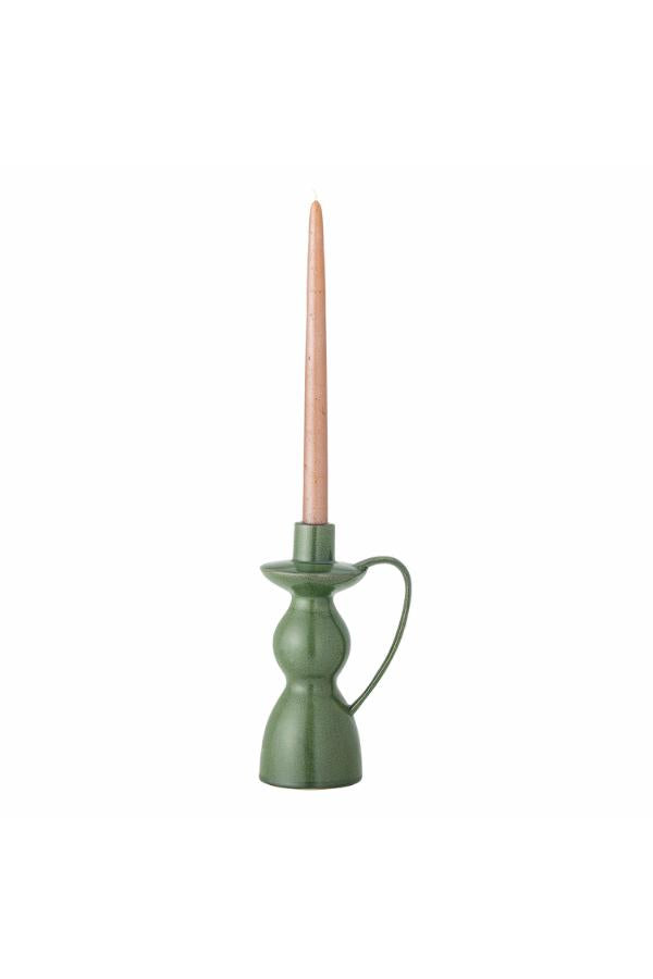 Bloomingville Fija Candle Holder, Green, Stoneware