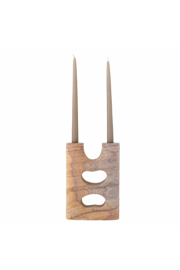 Bloomingville Lodi Candle Holder, Nature, Sandstone