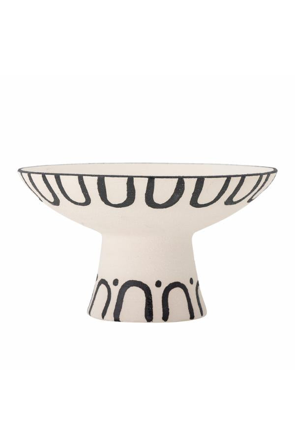 Bloomingville Mayotte Pedestal Bowl, Black, Stoneware