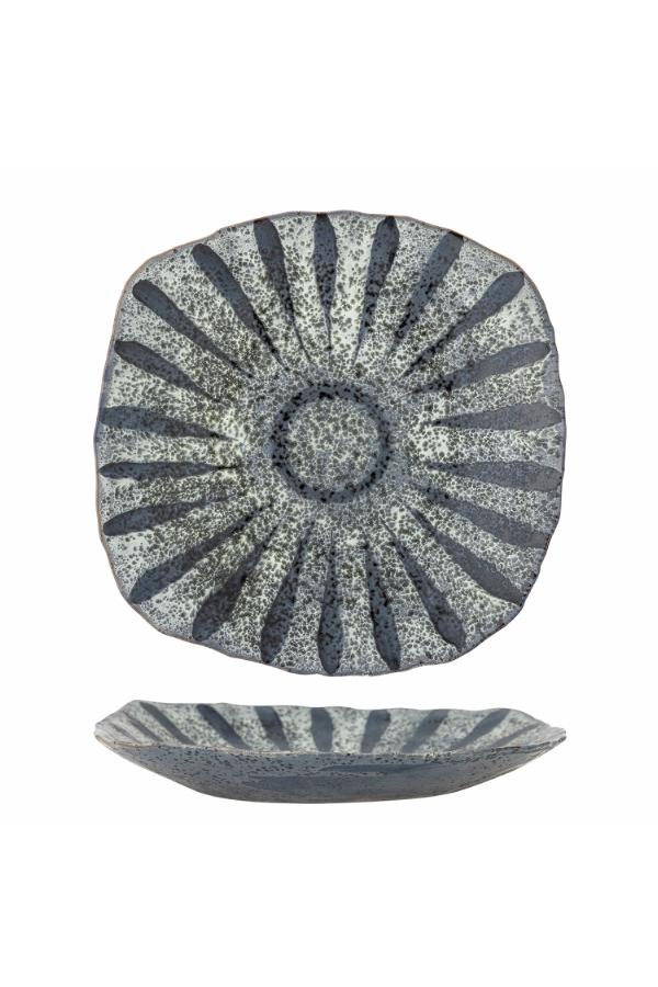 Creative Collection Ramie Serving Plate, Grey, Stoneware