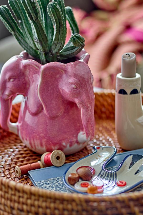 Bloomingville Trudy Candle Holder, White, Stoneware