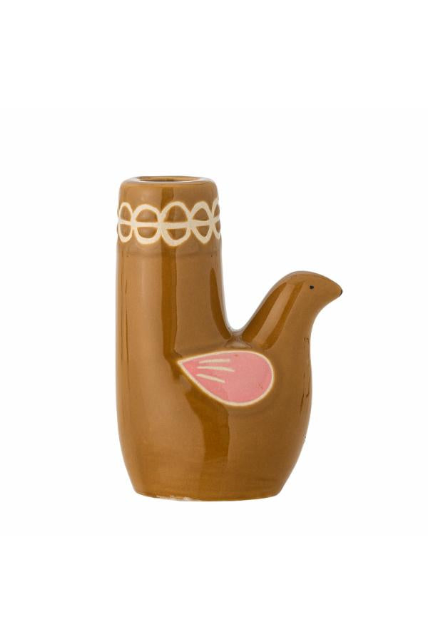 Bloomingville Trudy Candle Holder, Brown, Stoneware
