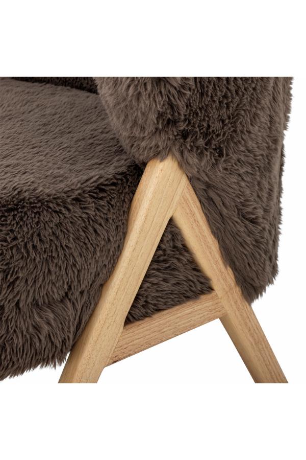 Bloomingville Camino Lounge Chair, Brown, FSC®100%, Rubberwood