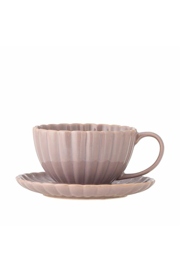Bloomingville Latina Cup w/Saucer, Rose, Stoneware