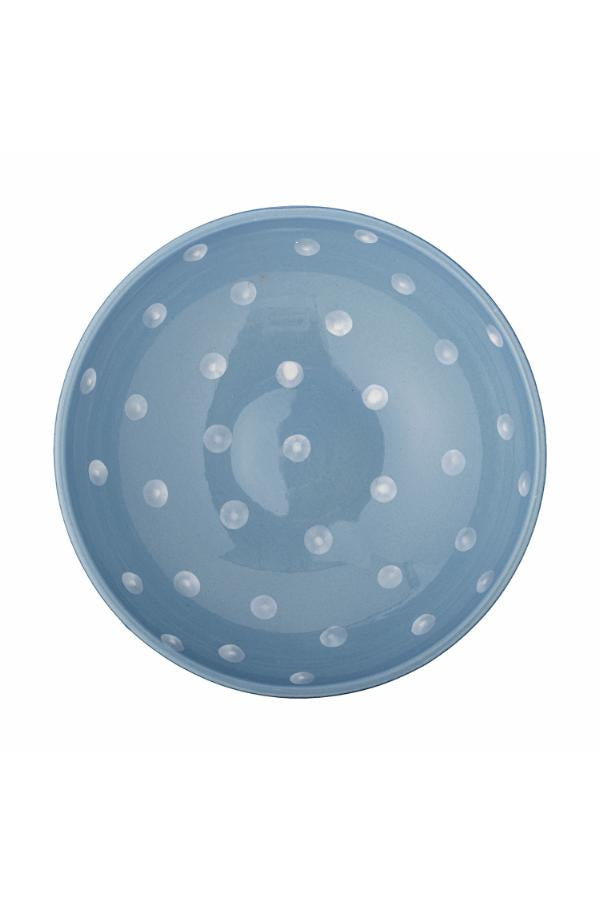 Bloomingville Riley Pedestal Bowl, Blue, Stoneware