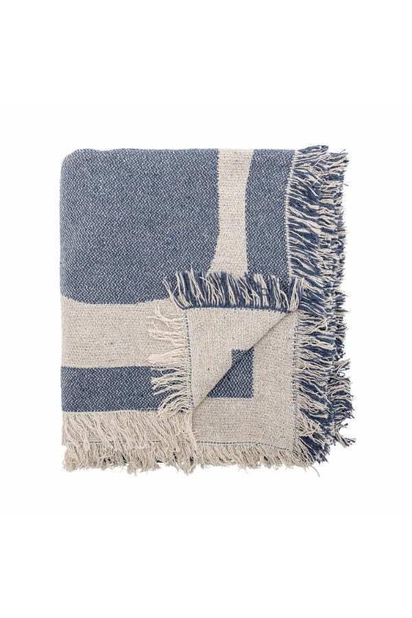 Bloomingville Ethan Throw, Blue, Recycled Cotton