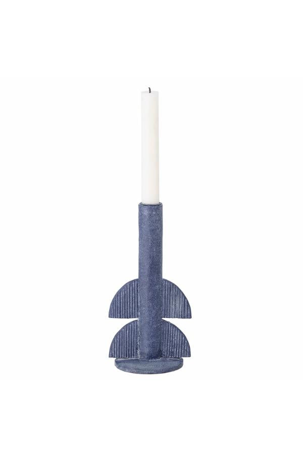 Bloomingville Bess Candle Holder, Blue, Polyresin