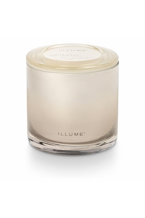 Illume Winter White Statement Glass Candle, White,