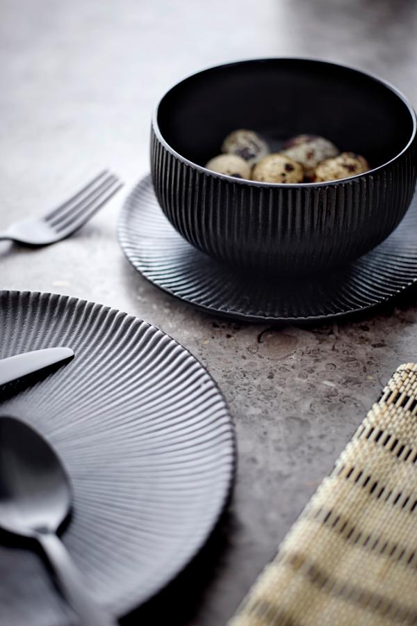 Bloomingville Neri Plate, Black, Stoneware