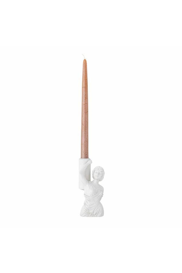 Creative Collection Medea Candle Holder, White, Polyresin
