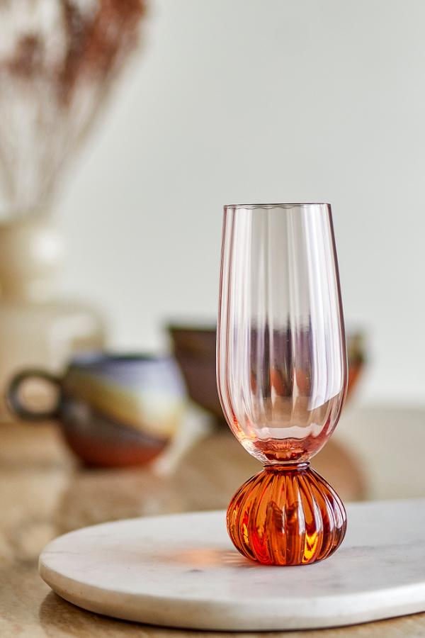 Bloomingville Taurin Champagne Glass, Rose, Glass