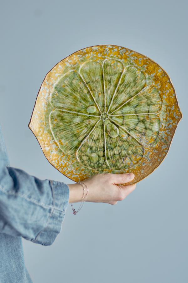 Bloomingville Milani Serving Plate, Green, Stoneware